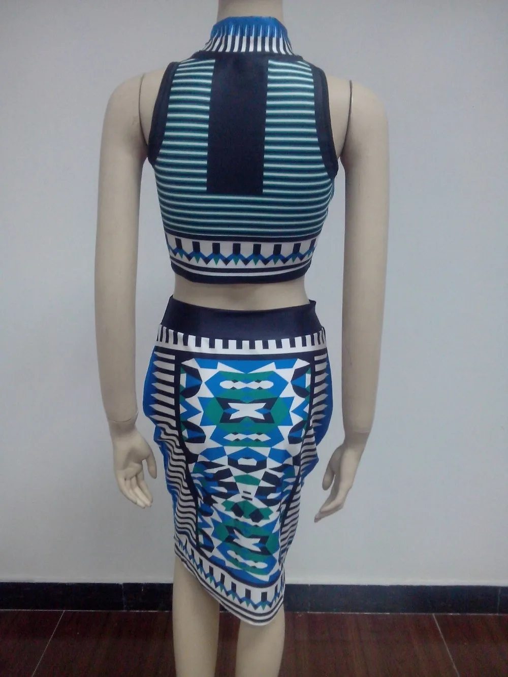 New Style Vintage 2 Piece Bandage Bodycon Dress Women Celebrity Sleeveless Sexy Club Dresses S M L | Женская одежда