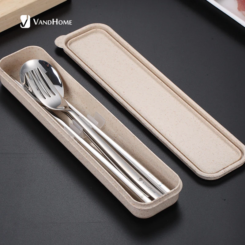 VandHome корейский комплект переносной посуды для детей походные столовые приборы