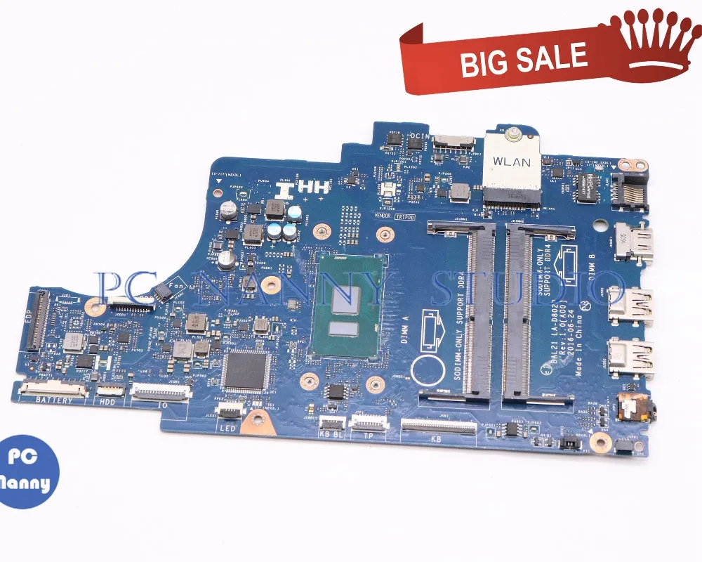 Материнская плата PCNANNY BAL21 для ноутбука DELL Inspiron 15 5567 с протестированным Celeron 3865U