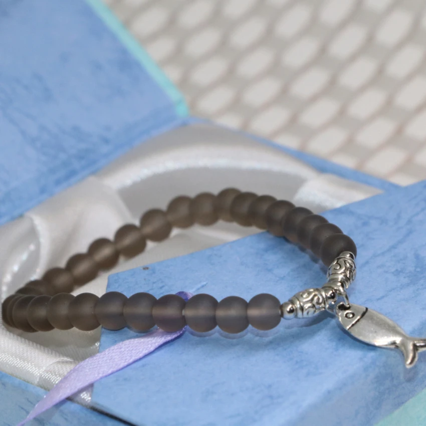 Новое поступление старинное серебро покрытие Рыба подвеска серый матовый