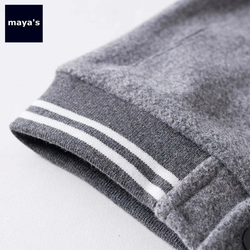 Mayas/модное серое теплое весеннее пальто для мальчиков Новая мягкая повседневная