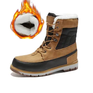 Ботинки мужские зимние, с Плюшевым Мехом, водонепроницаемые, до щиколотки, 39-47