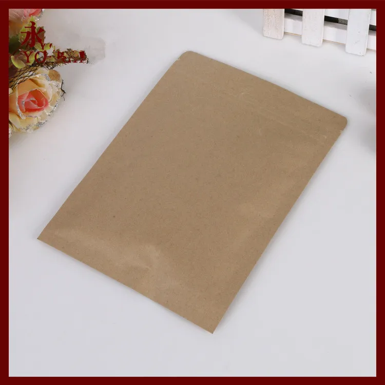 500pcs 15x21cm Flat Brown Kraft Paper Bag No Window Not Stand Up Zipper/zip Lock Jewelry Packaging Paper Bags For Gifts/tea Bags