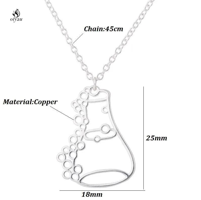 Длинное ожерелье Oly2u с подвеской модное Erlenmeyer колба бутылка для зельных