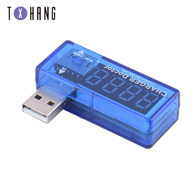 Измерительный мультиметр для USB-устройств с LCD-дисплеем и функцией определения напряжения, тока, емкости, зарядки и подключения к Power Bank.