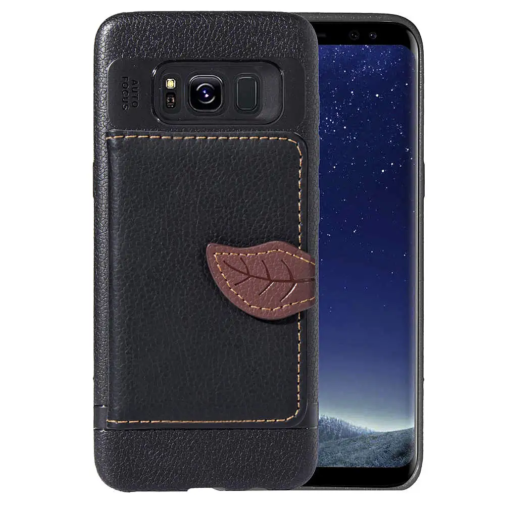 Чехол для Samsung galaxy S8 S9 plus кожаный чехол из ТПУ с отделением карт и подставкой