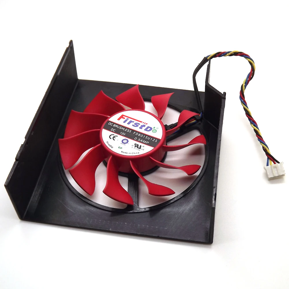 Кулер FD8015U12S 75 мм 12 В 0 5a с 4 проводами для видеокарт кулер MSI R7950 AMD/ATI Radeon HD 7870