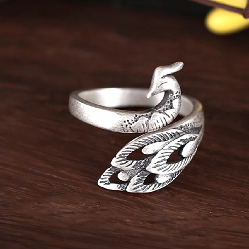 Cxwind Fish Arrow Round Peacock Rings for Women Boho Beach Vintage Turkish Punk Finger Knuckle Open Antique Flower Ring Bijoux | Украшения