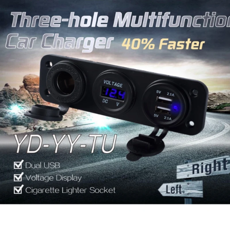 Refit 12 В Автомобильное зарядное устройство для телефона быстрое 2 порта USB с