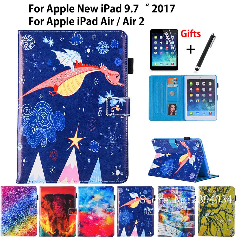 Роскошный чехол для Apple новый iPad 9 7 &quot2018 2017 A1822 A1823 A1893 Air 1 2 5 6 подставка + пленка