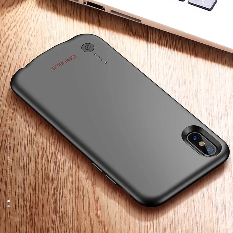 Cafele ультра тонкий чехол для зарядного устройства для iPhone 7, 8, 6, 6s Plus, X чехол для внешнего аккумулятора, чехол для резервного зарядного устройства для iPhone X