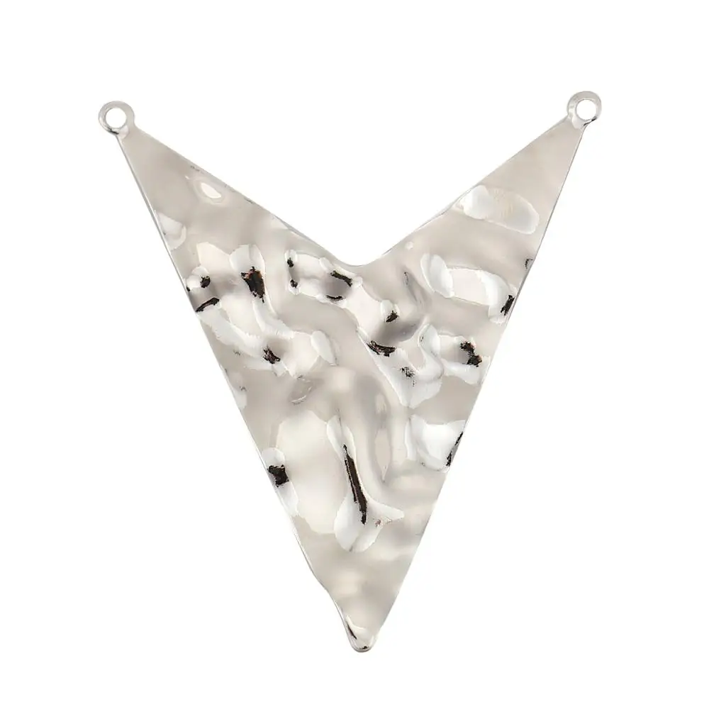 

DoreenBeads Vintage Copper Connectors Irregular Arrowhead Silver Color DIY Jewelry Accessories 49mm(1 7/8") x 42mm(1 5/8"), 2PCs