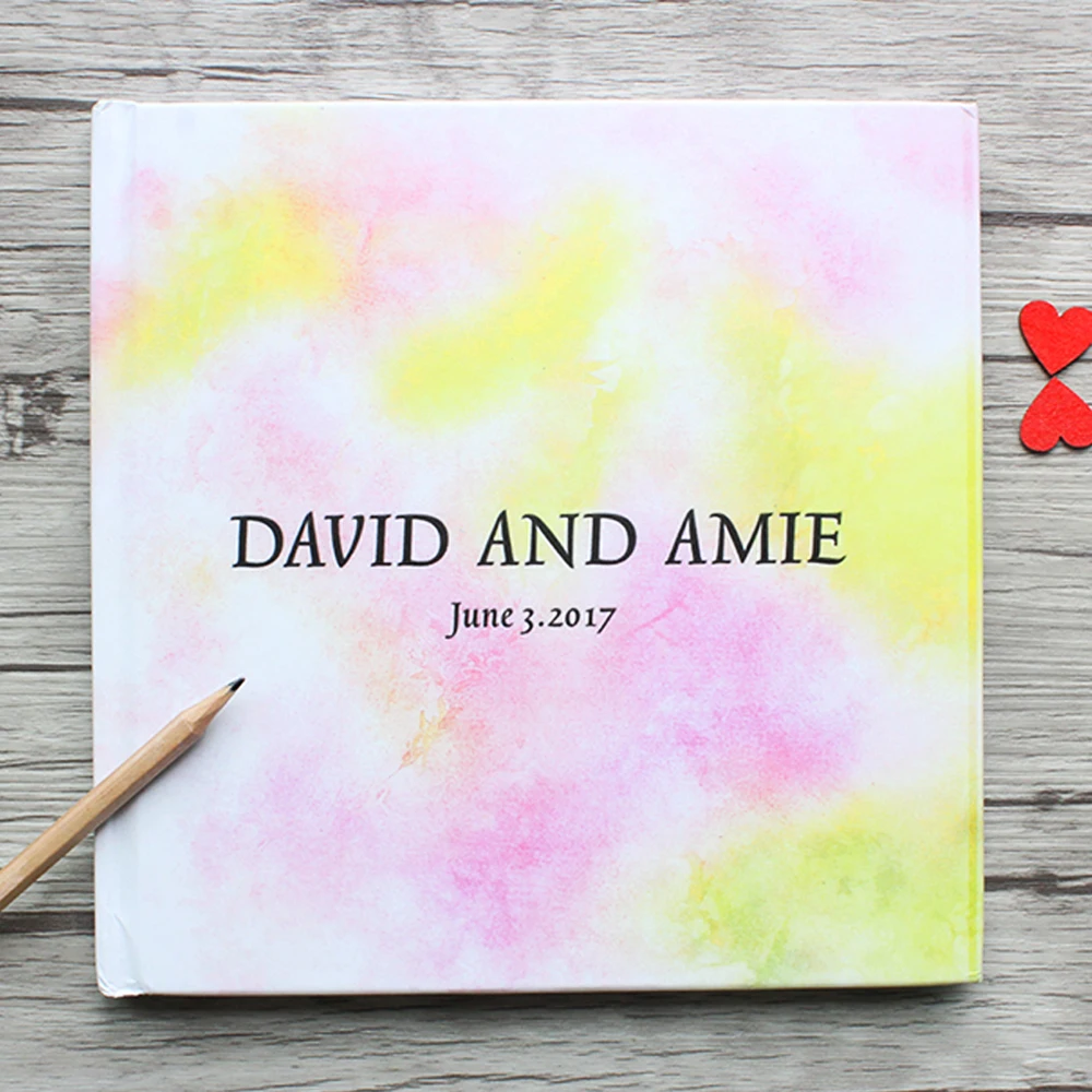 Персонализированная белая свадебная книга для гостей альтернативный знак