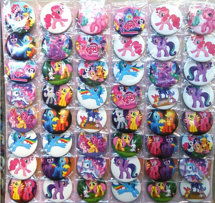Бесплатная доставка новинка оптовая продажа 48 шт. значки My Little Pony 45 мм модная