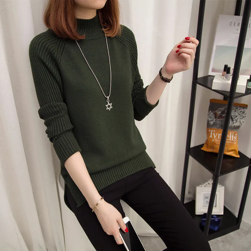 Осень 2017 г. Вязание пуловер и свитер для Для женщин длинный рукав теплый трикотаж