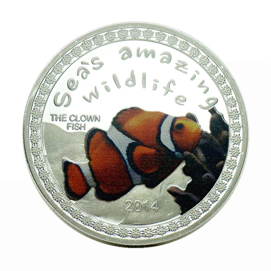 Монета Clownfish коллекционные монеты серебряные тропические клоуны с