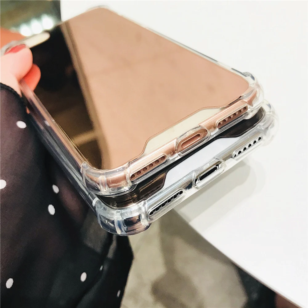 Модное зеркало из розового золота чехол для iPhone x зеркальные Чехлы Роскошный 10 TPU