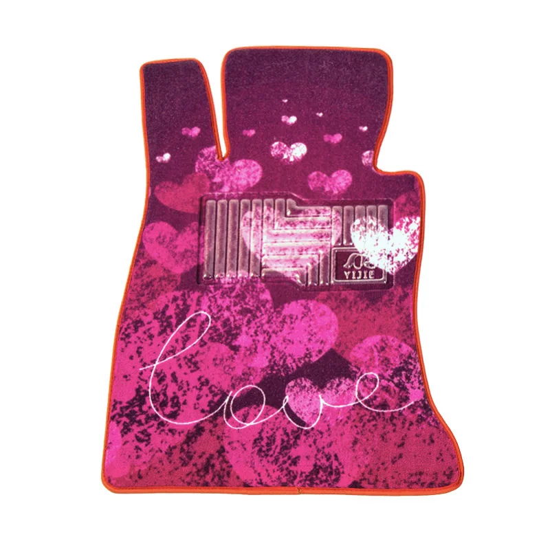 Модный принт в форме сердца Плюшевые индивидуальные автомобильные коврики |