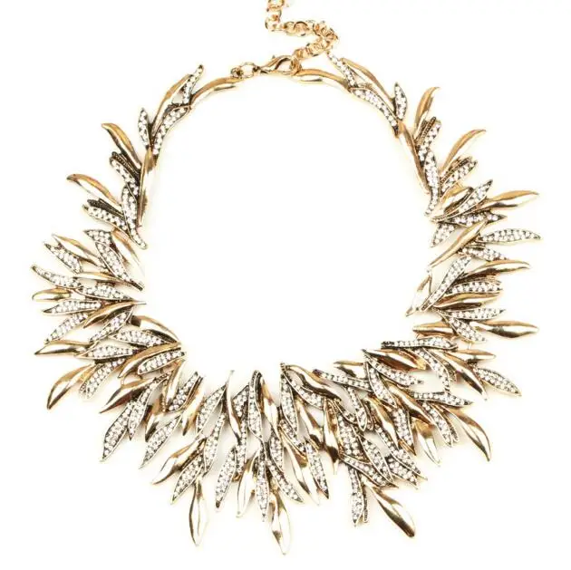 Женское винтажное ожерелье из цинкового сплава массивное матовое черного золота