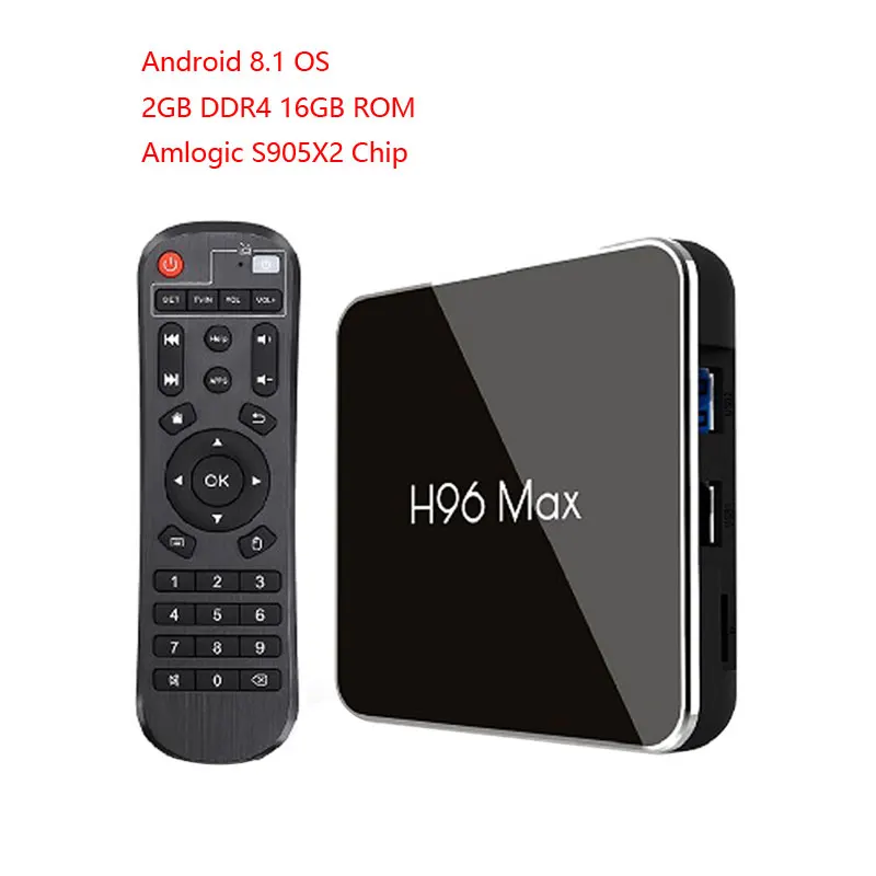H96 Max X2 Смарт ТВ приставка Android 8,1 S905X2 четырехъядерный 2 Гб 16 Гб 2,4g/5g wiFi USB3.0 H.265 телеприставка Pk X96 MAX 4 k медиаплеер - Цвет: 2GB 16GB TV BOX