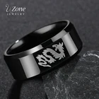 UZone 8 мм панк дракон кольцо из нержавеющей стали обручальные кольца китайский Loong черный для мужчин женщин ювелирные изделия на день рождения подарок Прямая поставка