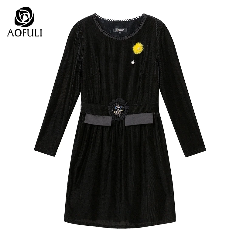 L/XL/2XL/3XL роскошное Брендовое бархатное платье с аппликацией в виде кристаллов
