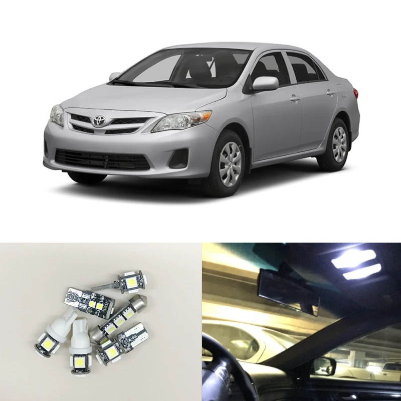 6 шт. светодиодная посылка светильник белого цвета для салона Toyota Corolla 2009 2013 карта
