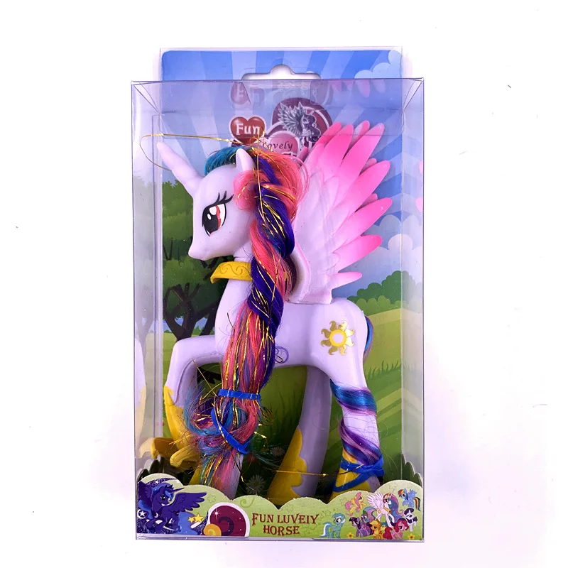 My little pony, 14 см, ПВХ, радуга, милый, ПВХ, единорог, маленький пони, лошадь, фигурки, куклы для девочек, подарок на день рождения, Рождество