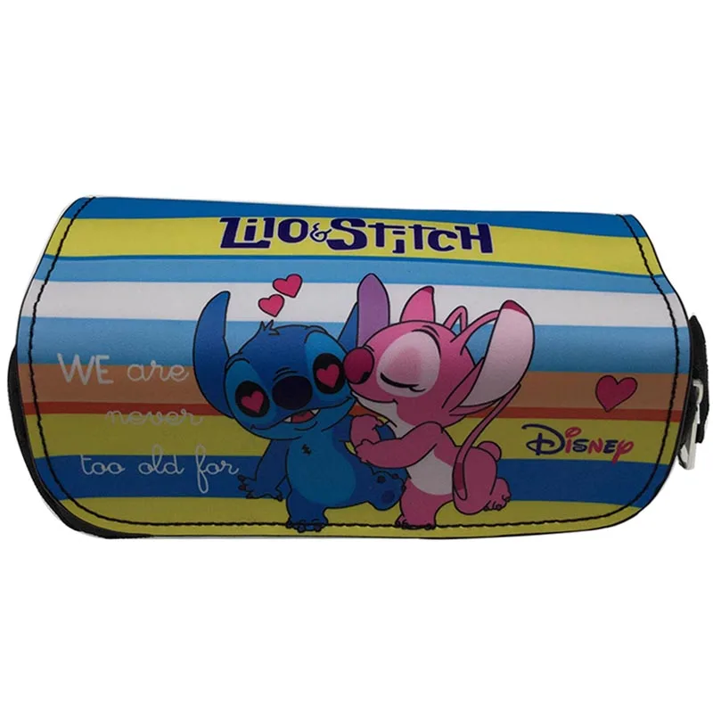 E Милые Мультяшные сумки-карандаши Lilo Stitch для детей, детские канцелярские товары, кожаный кошелек, большая вместительность для девушек, женщин, косметички, сумка - Цвет: E