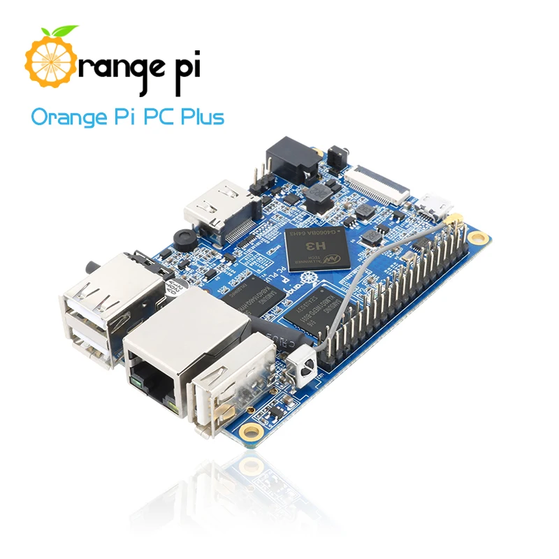 Orange Pi PC Plus + прозрачный чехол из АБС-пластика + блок питания, работает на Android 4,4, Ubuntu, Debian Image