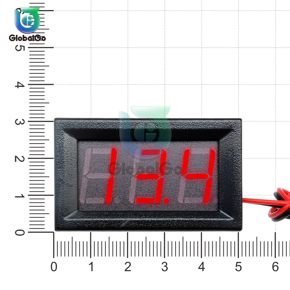 0,56 дюймов Мини Прямой ток Цифровой вольтметр 2 провода 3 провода DC4.5V до 30V 0.5" Индикатор напряжения панели дисплея Светодиодный дисплей Измеритель напряжения Для 6V 12V мотоцикл