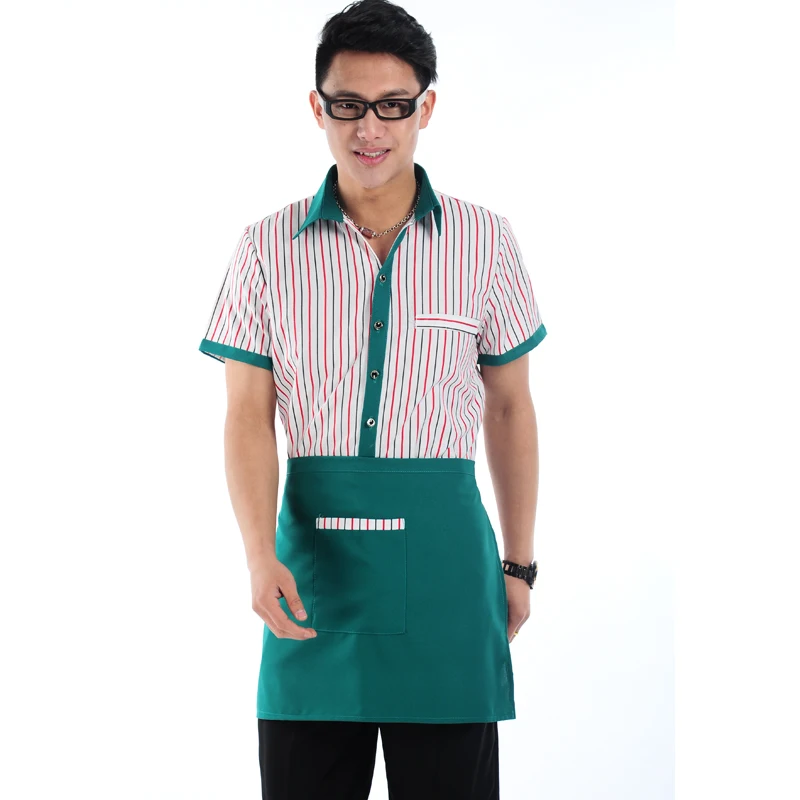 Одежда для официанта в отеле ресторане летняя униформа с коротким рукавом отеля