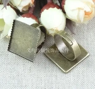 

A2604 20mmx20mm square DIY ring settings Cameo Alloy Cork Base Making Charm Pendant Jewelry Accessories Findings