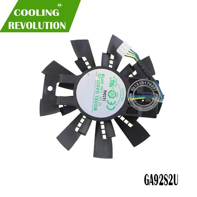 4PIN FAN (1PCS) GPU VGA кулер Видеокарта gtx 1080 вентилятор GA92S2U для zotac GTX1080 eth горная Видеокарта охлаждения - Цвет лезвия: 4PIN FAN (1PCS)