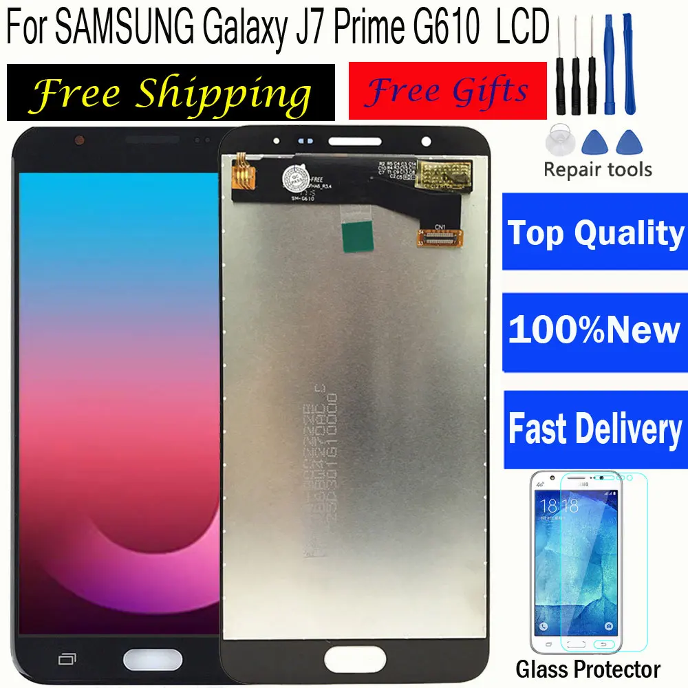 Для SAMSUNG Galaxy J7 Prime, ЖК-дисплей, сенсорный экран, дигитайзер, сборка, замена G610, G610F, G610M, J7 Prime, ЖК