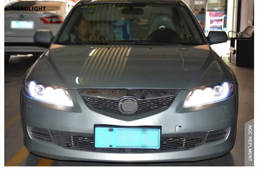 2 шт. светодиодный фары для Mazda 6 2003-2013 светодиодный автомобильный фонарь ангельские глазки ксенон HID комплект Противотуманные фары светодиодный дневные ходовые огни