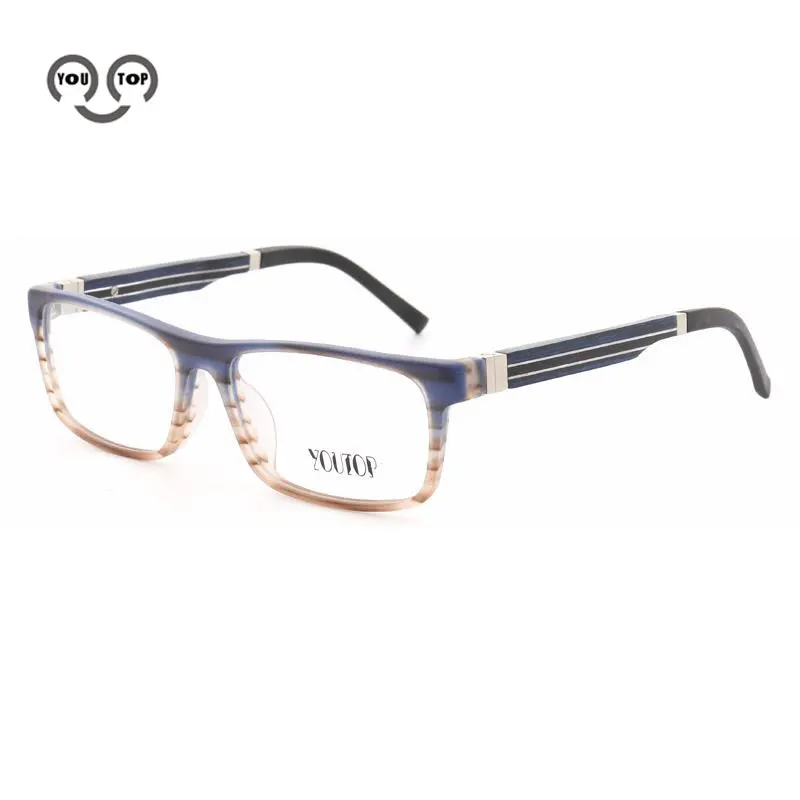 

YOUTOP Men's Optical Frames Myopia Square eyewear acetate and wooden Fashion Eyeglasses K6616