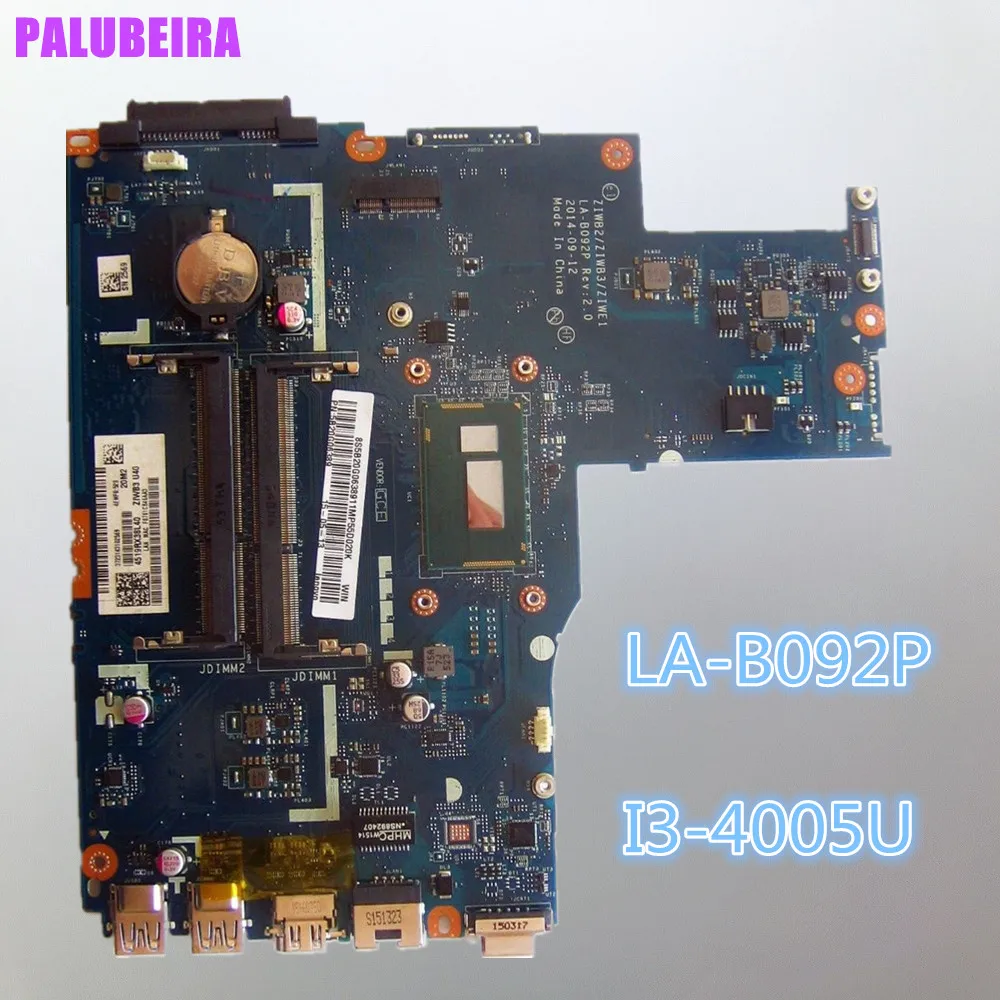 PALUBEIRA для LENOVO IDEAPAD B50 70 80 305 15IBD Материнская плата ноутбука i3 4005U ZIWB2 ZIWB3 ZIWE1 LA