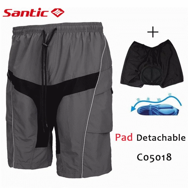 Santic мужские велосипедные шорты MTB Baggys дорожные мешковатые с крутой 3D подкладкой