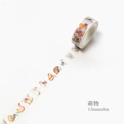 02 cute animal 1,5/3 см* 8 м винтажные люблю жизнь васи лента DIY декоративные Скрапбукинг планировщик изоляционная лента клейкая лента kawaii Канцелярские - Цвет: 02 cute animal