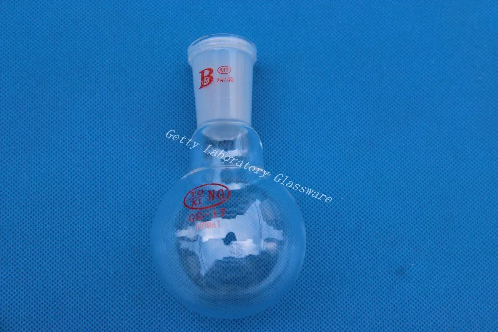 Колба с круглым дном одной горловиной 100 мл шарнир 24/40 тяжелая стена|round bottom flask|100ml