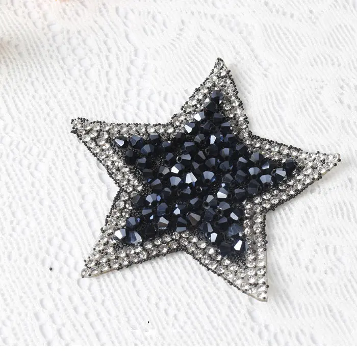 

Сверкающие забавные Стразы со звездами, вышитая нашивка на пришивном кристалле, аппликация для джинсов, украшения одежды