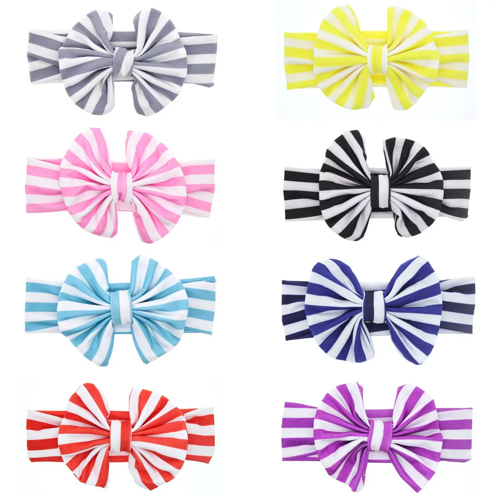 ADOMI 2017 Baby Girl Rabbit Ear Headband Knot Striped Bow Tie Halloween Children Accessories Headwrap Hairband 8 Colors |