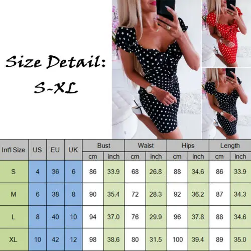 Женское летнее платье в горошек с V образным вырезом|Женские платья| |