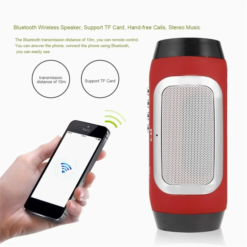 PCTC HIFI мини-красный цвет Портативный беспроводной Bluetooth стерео низкочастотный