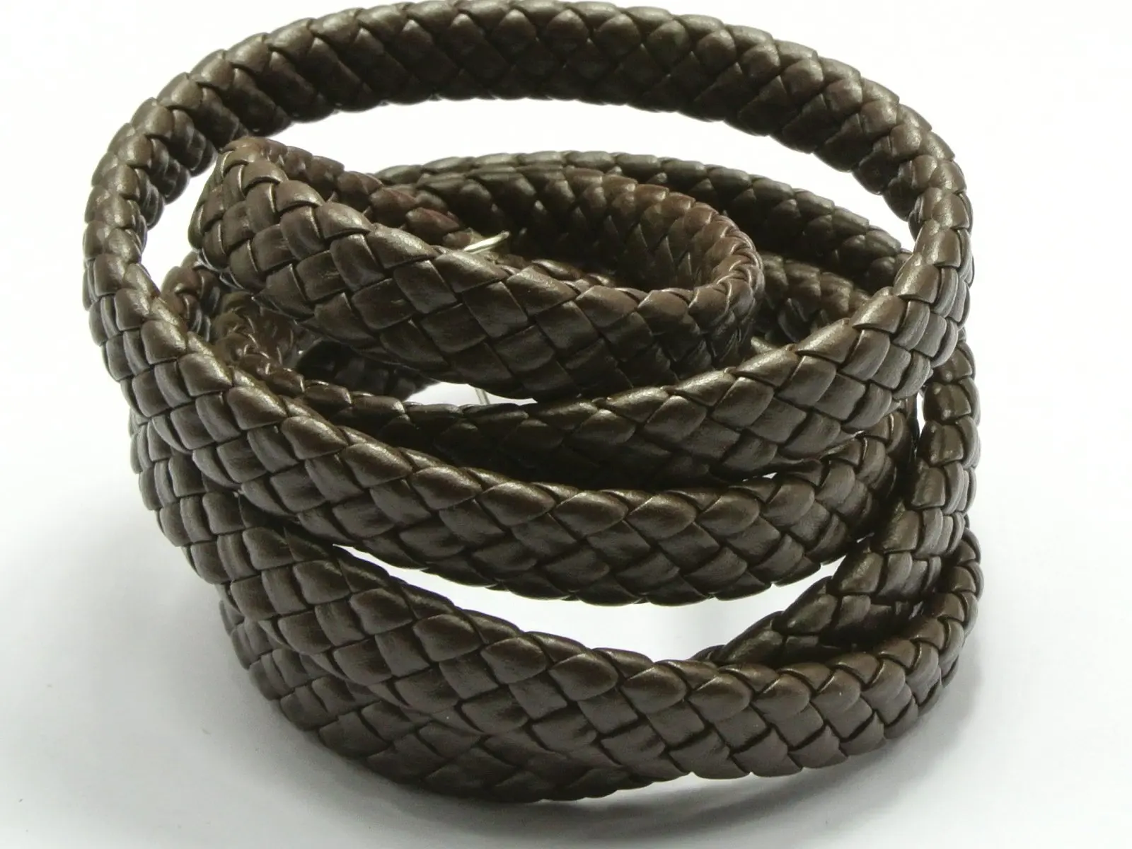 

16.4 Feets Brown Flat Braided Bolo Synthetic Leather Cord 10X4mm