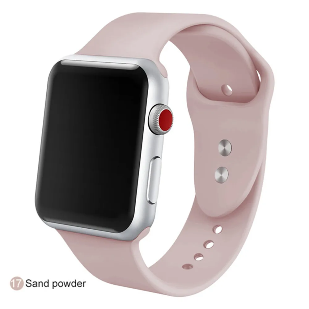N Мягкий силиконовый ремешок для часов для Apple Watch series 5 38 мм 42 мм сменный ремешок на запястье для i watch Series 1 2 3 4 5 новейший - Цвет: N
