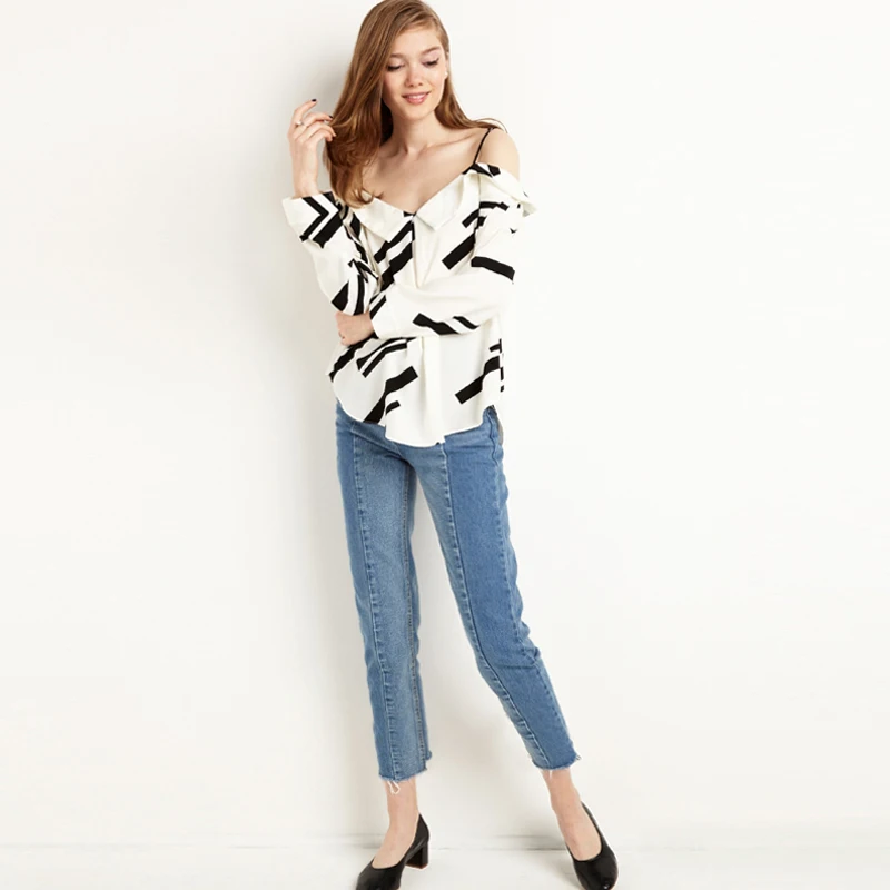 Women Summer Off Shoulder Tops Female Blusa Sexy Blouses 2016 Shirt Striped Spaghetti strap Backless Ladies Streetwear HD1639 |