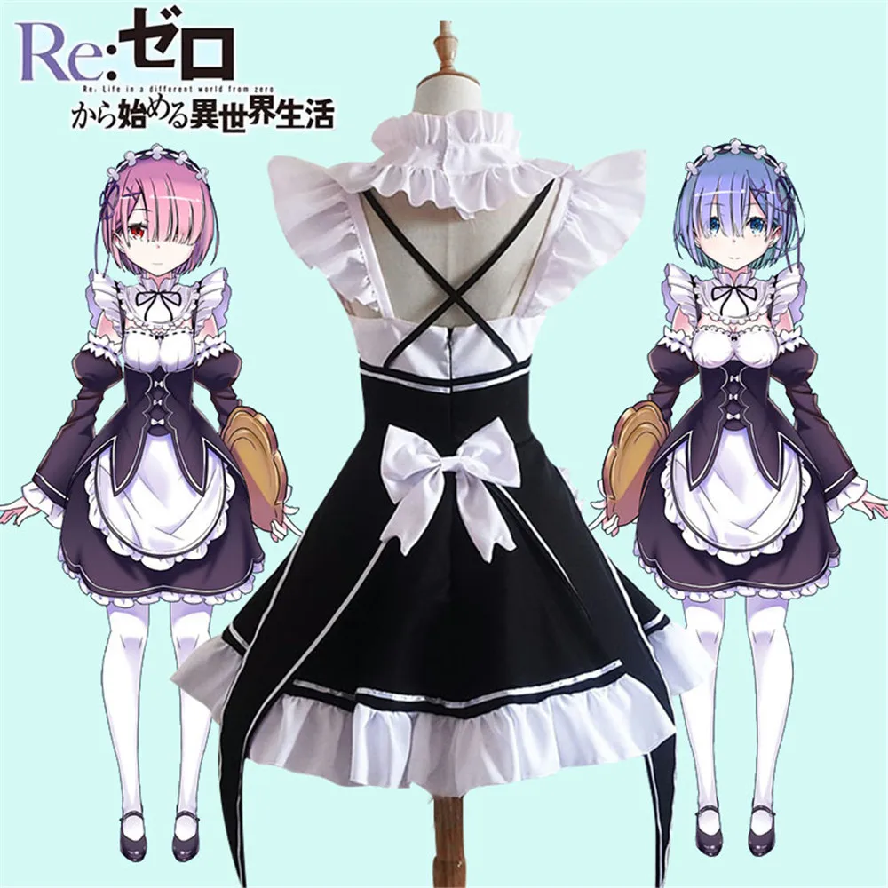 Аниме Re: zero Kara Hajimeru Isekai Seikatsu Life In a Different World Ram Rem косплей костюм платье служанки для