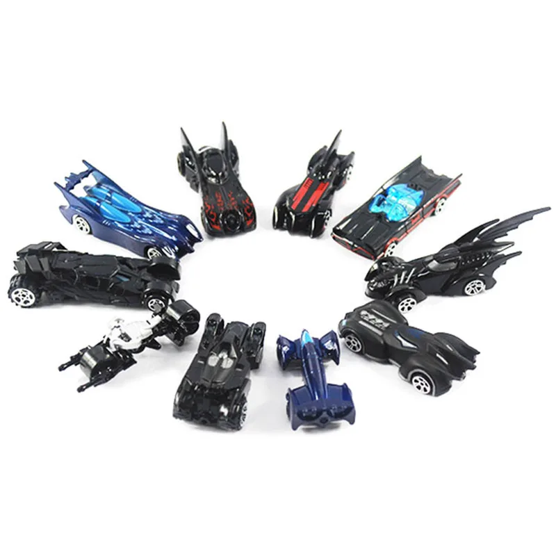 10 шт./компл. мини Бэтмобиль Металлические Diecast Автомобили 1: 64 Форсаж Бэтмен Темная